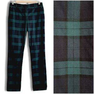 REITMANS Tartan Plaid Slim Leg Dress Pants Green & Black Sz 6